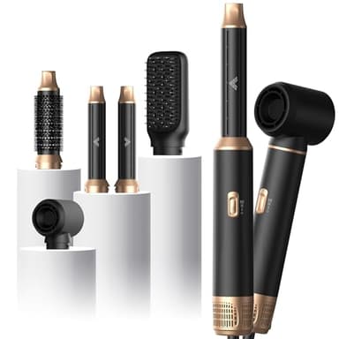 UKliss 5 in 1 Hair Styler & Blow Dryer Brush, Upgraded Detachable Hair Dryer Brush with Negative Ion, Air Curling Wrap for Drying, Curling, Straightening & Volumizing, Styling Tools for All Hair Types