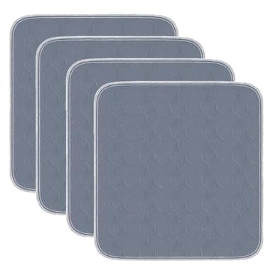 HUNAIGEE Waterproof Chair Pads for Incontinence Absorbent Seat Protector Pads for Adults Chucks Pads Washable Chair Protector Pads for Chairs Bed Adults, Elderly, Kids & Pets Gray 21"X22"4 Pack