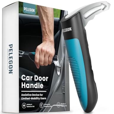 PELEGON Car Door Handle for Elderly (1 Pack) Car Cane Assist Handle with Anti-Slip Grip, Steel Hook for Secure Latch Fit, Supports Up to 300 lbs, Easy Tool-Free Use