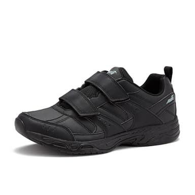Avia Avi-Union II Strap Non Slip Shoes for Men, Hook and Loop Mens Walking Shoes with Memory Foam - Black, 11 Medium