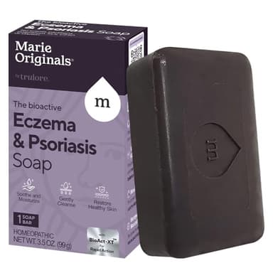 Marie Originals Eczema Face Soap Body Wash Bar – All Natural Psoriasis, Dermatitis Treatment for Dry Itchy Flaky Skin Relief – Gentle Detoxifying, Healing, Anti-Itch, Cleansing Skincare (Pack of 1)