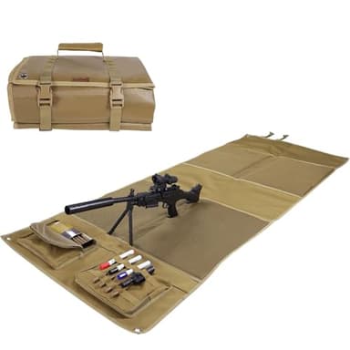 Shooting Mats Prone Padded, Extra Large Portable Roll Up Folded Waterproof Non-Slip Tactical Shooting Mat with Thickened Cotton Padding, Bipod Holder & 2 Accessory Pockets for Range Shooting Hunting