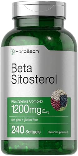 Horbäach Beta Sitosterol 1200mg | 240 Softgel Capsules | Mega Strength | Plant Sterols Complex | Non-GMO, Gluten Free Supplement