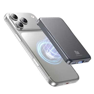 Aobbow Magnetic Portable Charger, 10000mAh for Magsafe Battery Pack, 20W Fast Charging Power Bank, Travel Essential of Wireless Charger Compatible with iPhone 17/16/15/14/13 Pro/Max/Air/Plus-SpaceGray