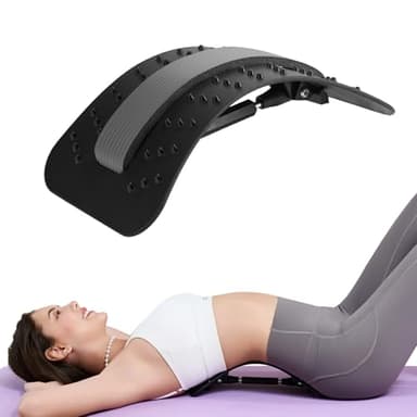 YAJIACLONE Adjustable Back Stretcher for Lower Back Stretching,Manual Spinal Decompression Board for Daily Use,Portable Lumbar Stretch Tool for Home Office & Travel.