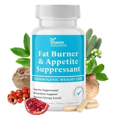 DR VITAMIN SOLUTIONS Fat Burner for Women & Men - Appetite Suppressant for Weight Loss - Pills w/Metabolism Booster Thermogenic Weight Loss Supplement - Chromium, Caffeine & Green Tea - 30 Ct.
