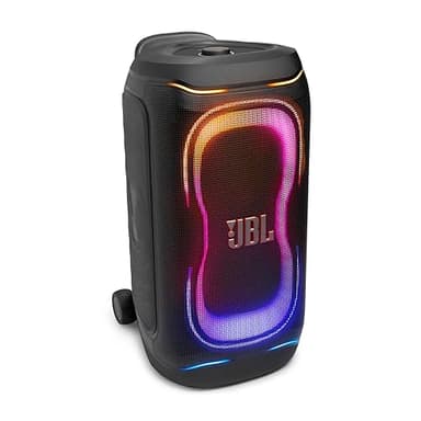 JBL PartyBox 330 - Portable party speaker with JBL legendary sound, AI Sound Boost, Up to 18 hours of playtime, Adaptive futuristic lightshow, and a Telescopic handle with wider, sturdy wheels (Black)