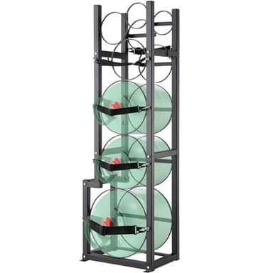 VEVOR Refrigerant Tank Rack - 1 x 50lb, 2 x 30lb & 3 Small Bottle Tanks - 15.55x12.99x49.8 in - For Freon, Gases, Oxygen, Nitrogen