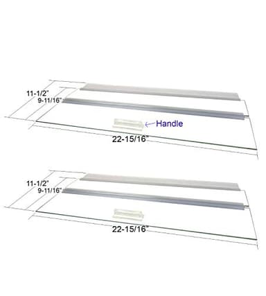 Glass Canopy Two Piece Set for Aquariums with Center Braces, (Tank with Center Brace, 48" L x 13" W)