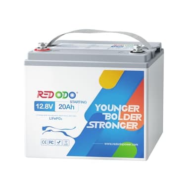 Redodo 12V 20Ah Lithium LiFePO4 Battery, 800CCA Cranking Battery, Group U1 Marine Battery Built in BMS, 40C Discharge Lithium Battery for Outboard Motor, Lawn Mower