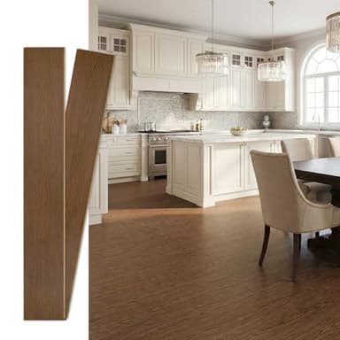 Jeedeson Solid Bamboo Flooring Natural Embossed Wood Grain Texture 5.11"x40.15"x0.6" Thick Waterproof Planks Floor,Tongue and Groove (14 Pack Covers 20 Sq.Ft)