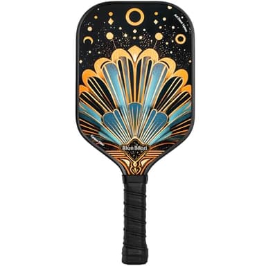 Pickleball Paddles,16MM Pickleaball Paddle with Carbon Fiber Sandblasted Finish&Polymer Honeycomb Core Provides Lighter Weight(8.11 Oz)&Higher Grit&Spin,BlueBean