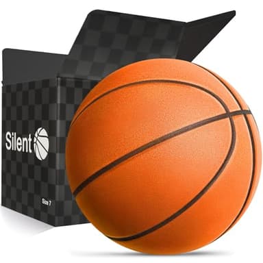 Womefic Silent Basketball No Noise, Size 7 Airless Basketball Dribble Dream Silent Foam Basketball Dribbling Indoor for Various in-Door Activities (29.5", Orange)