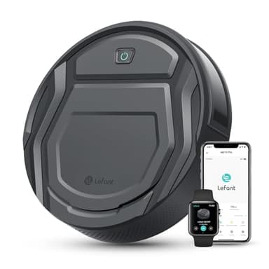 Lefant M210P Robot Vacuum Cleaner,Super Thin,Powerful Suction,Quiet,Self-Charging Robotic Vacuum Cleaner,Cleans Hard Floors to Medium-Pile Carpets,120 Mins Runtime,APP/Voice/WiFi/Alexa Control,Grey