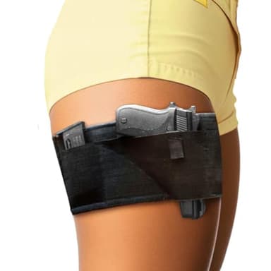 Thigh Holster for Women – Adjustable Concealed Carry Gun Leg Holster for Pistols, Fits Sub-Compact, .380 & .22 Calibers, – Anti-Slip, Quick Draw, Ambidextrous & Stylish Design - Black