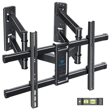 PERLESMITH Corner TV Wall Mount Full Motion, Corner TV Bracket Fits 37-70 Inch LED, LCD 4K Flat Curved Screen TVs Hold up to 99 lbs, Max VESA 600x400 Tilt, Swivel and Level, PSCLF1
