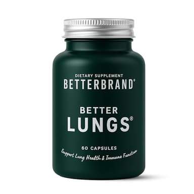 Betterbrand BetterLungs Daily Respiratory Health Supplement (60 Capsules) | with NAC, Vitamin D, Elderberry, Ginseng, Mullein, and Reishi Mushroom | for Lung Health and Allergy Relief (Pack of 1)