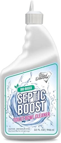 Septic Safe Toilet Bowl Cleaner - Septic Boost Acid-Free Toilet Cleaner with Enzymes for Septic Tank Treatment - Effective Cleaning & Deodorizing Bio-Based Liquid Toilet Bowl Cleaner (1-Quart)