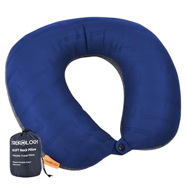 TREKOLOGY Travel Neck Pillow for Plane - Premium Airplane Neck Pillow for Sleeping - Ultimate Neck Support for Long Flights - Best Rated Travel Pillow, Comfortable Neck Rest for Airplane & Travel