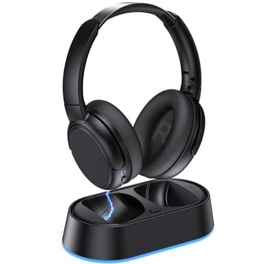 Swiitech Wireless Headphones for TV Watching, TV Headphones with Transmitter Charging Base, Bluetooth V5.3, No Lip-Sync Delay, Clear Voice, Plug & Play, Comfortable, Gifts for Elderly/Seniors