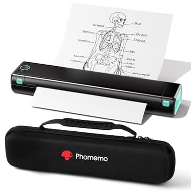 Phomemo Portable Printers Wireless for Travel - Bluetooth Thermal Printer Supports 8.5" X 11" Letter, Inkless Printer Compatible with Phone Laptop for Home Use Car School Office, Come with Carry Case