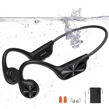 Dnniakm Swimming Headphones,Bone Conduction Headphones Bluetooth 5.4,IPX8 Waterproof,32G Memory Sports Headphone,Underwater Headphone with MP3-Player for Swim,Open Earphones for Swimming Running