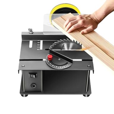 FiueStur Mini Table Saw for Crafts - Portable Small Saw with Adjustable Speed for Cutting, Drilling, Grinding, Polishing Wood, Acrylic, Plastic (Black)
