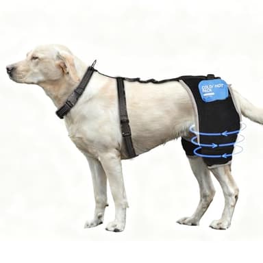 KISFLY Dog Hip Dysplasia Brace with Removable Hot/Cold Pack — Breathable, Comfortable Hip & Rear-Leg Support for Mild ACL, Knee Instability & Mobility Comfort, Size L