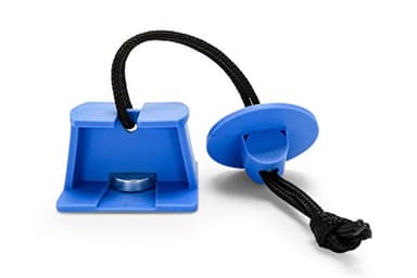 Camco RV Adjustable Fridge Door Block - Promotes Airflow During Storage - Keeps Door from Swinging Open - Blue - 44105