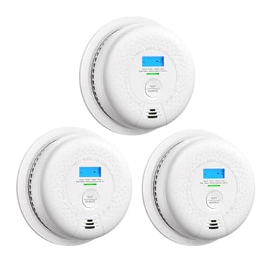 X-Sense Smoke Detector Carbon Monoxide Detector Combo, 10-Year Battery Smoke Detector with Display, UL 217 & UL 2034 Certified, Model SC01, 3-Pack