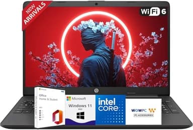 HP Newly Designed 15.6'' Business Laptop(2025/2026 Edition) with Microsoft Office, Intel Powerful Processor, 16GB RAM, 1TB SSD, Ultra Quiet Design, Long Battery Life, WiFi 6, Windows 11 Pro. WOWPC