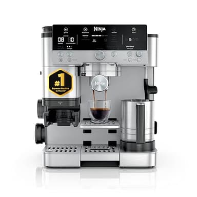 Ninja Luxe Café 3-in-1 Espresso, Drip Coffee and Cold Brew Machine | Intergrated Coffee Grinder, Milk Frother, Assisted Tamper & Built-In Espresso Accessory Storage | Stainless Steel | ES601