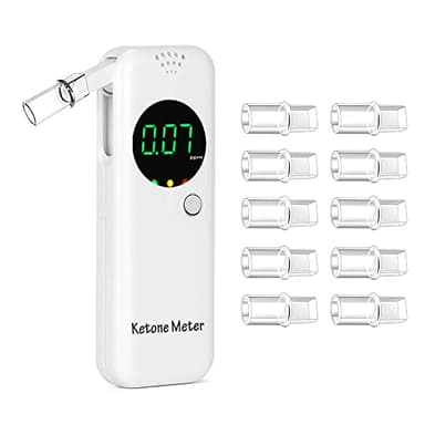Portable Ketosis Meter - High Accuracy Breath Ketosis Tester, Pain-Free Ketone Analyzer with 10 Washable Mouthpieces | Achieve Keto Goals