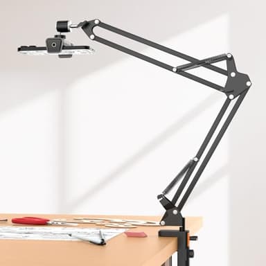 UBeesize Overhead Phone Mount, Flexible Webcam Arm with Phone Holder and Ball Head, Overhead Tripod for Phone Drawing Live Streaming Cooking Flat Photography