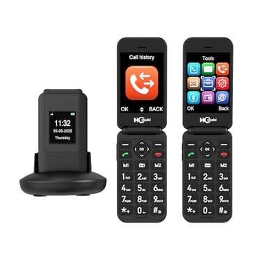 SilisoundTek 2.8+1.5" Flip Phone Unlocked, Dual Screen Flip Phones for Seniors, SOS Button丨Speed Dial丨Large Fonts丨Charging Dock丨1400mAh Battery | Big Buttons | Bluetooth | Camera