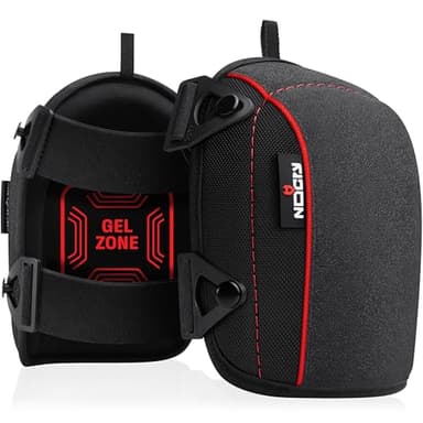 NoCry Flooring Knee Pads for Men with Extra-Wide Gel & Thick Foam Cushion — Floor-Safe Anti-Slip Leather Kneepads for Construction Work with Reinforced Adjustable Straps and Military-Grade Rivets