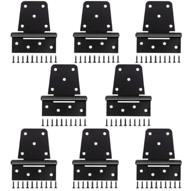 3-1/2" Heavy Duty Gate Hinges, 8 Pack Black Iron Shed Door T Hinges for Barn Wood Fence With 144PCS Screws