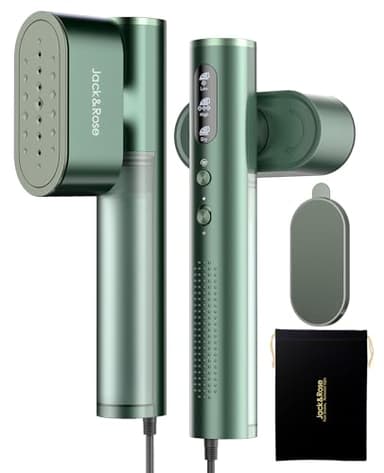 Jack & Rose Travel Steamer & Iron 2 In 1, Portable Garment Steamer, 15s Heat Up, Large Ceramic Heat Panel, 100-220V for Global Traveling