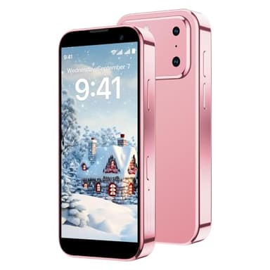 BLKE Mini Phone 3.0" HD Touch Screen Mini Smartphone World's Smallest Unlocked Android Compact Mobile Phone for Students Cell Phone App Download WiFi GPS Face lD 2GB+16GB Pink