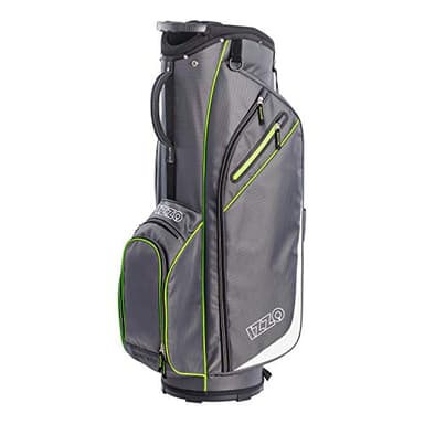 Izzo Golf Izzo Ultra-Lite Cart Golf Bag With Single Strap & Exclusive Features, Gray/Lime, 35’’ x 14’’ x 11’’