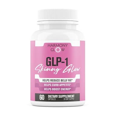 Harmony Glow GLP-1 Skinny Glow | Weight Loss Pills & Appetite Suppressant for Women to Lose Weight | Increase Energy, Focus, Motivation | 3rd Party Tested Formula - 60 Capsules for Adults