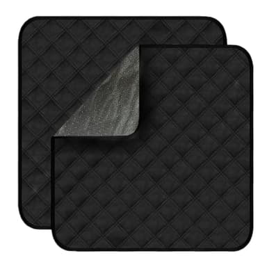 Waterproof Chair Pads for Incontinence 2Pcs Resuable Washable Seat Protector Pads for Incontinence for Senior Toddlers 22"X21" Black