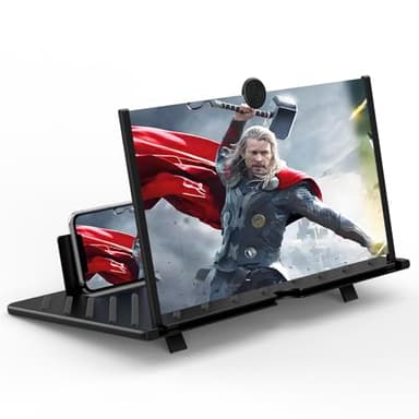 20" Screen Magnifier for Smartphone,3D HD Screen Enlarger for Movies, Videos, and Gaming,Screen Magnifier with Adjustable Angle Design Amplifier Desktop Magnifying for Seniors Reading(Black, 20 Inch)