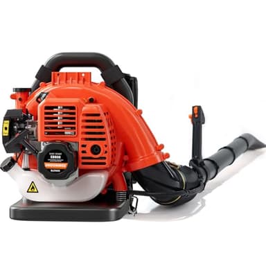 Relxxon Backpack Leaf Blower Gas Powered - 52cc 2-Stroke Engine, 200 MPH 550 CFM Heavy Duty Lawn Care Tool for Debris & Snow - 17.2lb Ultralight Design - 40oz Fuel Tank (Orange)