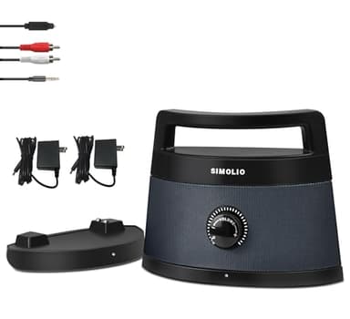 SIMOLIO 621D Plus Wireless Speakers for TV for Seniors - Bluetooth TV Speakers for Hard of Hearing, Elderly, 3 EQ Modes, Dialog Enhancer, Portable Speaker for TVs, 164ft Range, Bluetooth Connectivity