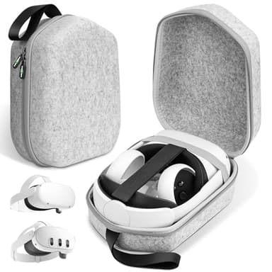 sarlar Hard Carrying Case Compatible with Meta Quest 3S/Quest 3/Oculus Quest 2/Vision Pro Official Original/Elite Strap VR Headset and Controller Accessories, Suitable for Travel and Home Storage