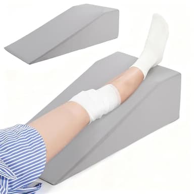 Litluxu Leg Elevation Pillows for After Surgery, 7.8Inch Height Foam Wedge Knee Surgery Recovery Equipment, Knee Replacement Recovery Aids for Hip Ankle Pain Relief, Single Leg Suppoort Wedge