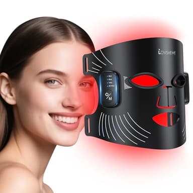 Wireless LED Face Mask, Cordless Red Light Facial Mask with Even LED Coverage, Wearable Skincare Mask for At-Home Self Care