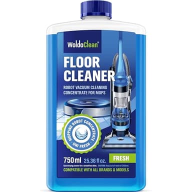 WoldoClean Floor Cleaner Solution for Robot Mops 25.36 fl.oz - Anti-Clog Formula Compatible with Roborock, Dreame, Roomba, Tineco, Professional Low-Foam Concentrate