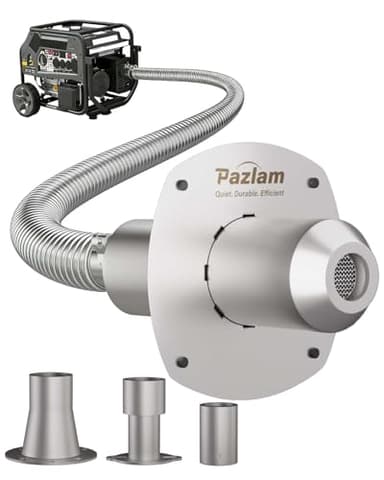 PAZLAM Generator Exhaust Extension Silencer Kit – Universal Fit for Firman, Honda, Champion & More – Heavy-Duty Stainless Steel Muffler with Flexible Pipe – Noise Reduction & Fume Venting